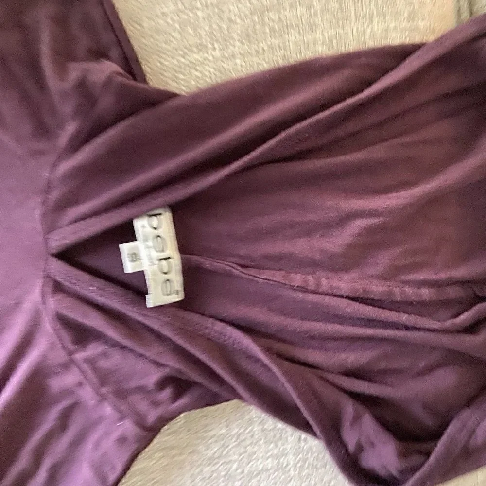Bebe Hooded Top – Plum Purple – Soft Stretch – 3/4 Sleeve S